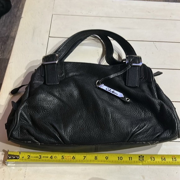 Cole Haan Black Pebble Leather Hobo Satchel Bag w/ duster bag - Picture 4 of 16